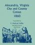 Alexandria Virginia City and County Census 1860