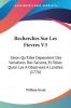 Recherches Sur Les Fievres V3: Selon Qu'Elles Dependent Des Variations Des Saisons Et Telles Qu'on Les A Observees A Londres (1776)