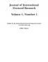 JIDR Vol 1 Number 1