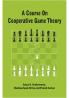 A Course on Cooperative Game Theory