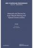 Materials and Devices for Laser Remote Sensing and Optical Communication