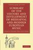 Summary of the History and Development of Mediaeval and Modern European Music