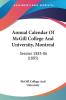 Annual Calendar Of McGill College And University Montreal