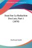 Essai Sur La Redaction Des Lois Part 1 (1878)