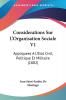 Considerations Sur L'Organisation Sociale V1