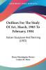 Outlines For The Study Of Art March 1903 To February 1904