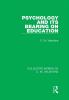 Psychology and its Bearing on Education