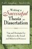 Writing a Successful Thesis or Dissertation
