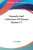 Remarks and Collections of Thomas Hearne: 1