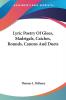Lyric Poetry Of Glees Madrigals Catches Rounds Canons And Duets