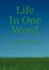 Life In One Word