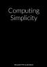 Computing Simplicity