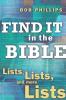 Find It in the Bible: Lists Lists and Lists