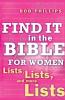 Find It in the Bible for Women: Lists Lists and more Lists