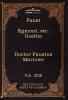 Faust Part I Egmont & Hermann Dorothea Dr. Faustus: The Five Foot Shelf of Classics Vol. XIX (in 51 Volumes)