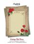 Vintage Red Roses Stationery Paper: Antique Letter Writing Paper for Home Office 25 Sheets (Border Paper Design)