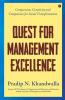 Quest For Management Excellence : Compassion Creativity And Competence For Social Transformation