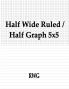 Half Wide Ruled / Half Graph 5x5: 50 Pages 8.5 X 11
