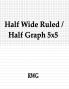 Half Wide Ruled / Half Graph 5x5: 150 Pages 8.5 X 11