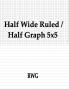 Half Wide Ruled / Half Graph 5x5: 200 Pages 8.5 X 11