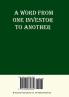 A Word From One Investor To Another: Based On Techniques And Wisdom Provided By The World's Most Famous And Successful Investor Warren Buffett