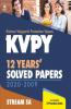 KVPY 12 Years Solved Papers 2020-2009 Stream SA
