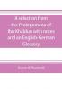 A selection from the Prolegomena of Ibn Khaldun with notes and an English-German Glossary