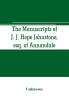 The manuscripts of J. J. Hope Johnstone esq. of Annandale