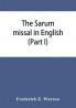 The Sarum missal in English (Part I)