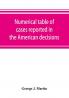 Numerical table of cases reported in the American decisions American reports and American state reports