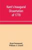 Kant'S Inaugural Dissertation Of 1770