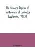 The historical register of the University of Cambridge Supplement 1921-30