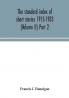 The standard index of short stories 1915-1933 (Volume II) Part 2