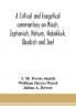A critical and exegetical commentary on Micah Zephaniah Nahum Habakkuk Obadiah and Joel