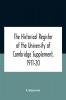 The Historical Register Of The University Of Cambridge Supplement 1911-20