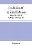 Constitution Of The State Of Missouri; Adopted By A Vote Of The People October 30 1875