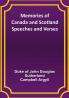 Memories of Canada and Scotland — Speeches and Verses