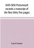 1645-1656 Portsmouth records a transcript of the fiest thirty five pages of the earliest town book Portsmouth New Hampshire with notes