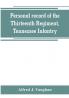 Personal record of the Thirteenth Regiment Tennessee Infantry