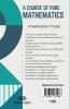 A Course of Pure Mathematics