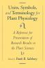 Units Symbols and Terminology for Plant Physiology