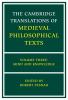 The Cambridge Translations of Medieval Philosophical             Texts