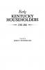 Early Kentucky Householders 1787-1811