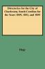 Directories for the City of Charleston South Carolina for the Years 1849 1852 and 1855
