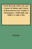 Early Records of the City and County of Albany and Colony of Rensselaerswyck