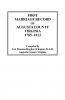 First Marriage Record of Augusta County Virginia 1785-1813