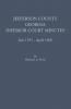 Jefferson County Georgia Inferior Court Minutes July 1797-April 1800