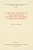 A Critical Edition of Lope de Vega's Las paces de los reyes y judía de Toledo
