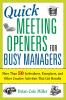 The Quick Meeting Openers for Busy Managers