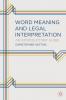 Word Meaning and Legal Interpretation